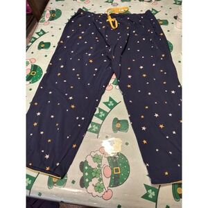 Pajamagram Navy Blue Star Print Pajama Pants 2X Cotton Celestial Lounge Bottoms